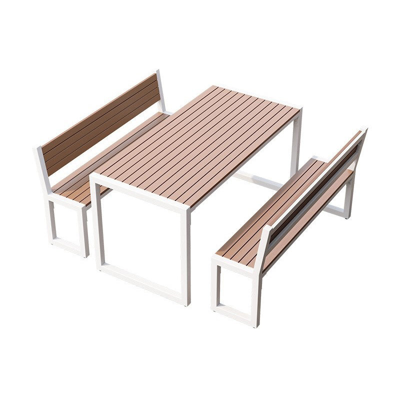 Rectangular Modern Picnic Table 1/3 Pieces Reclaimed Wood Dining Picnic Table