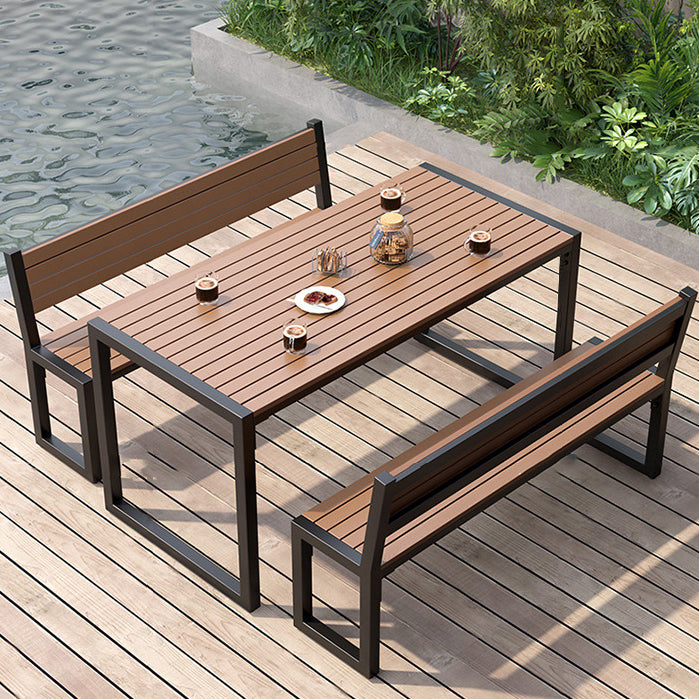 Rectangular Modern Picnic Table 1/3 Pieces Reclaimed Wood Dining Picnic Table