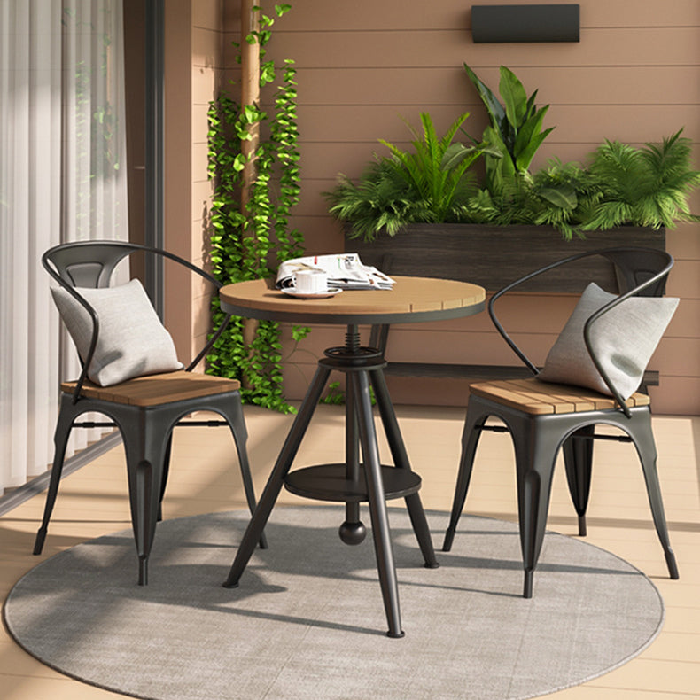 Modern Round Dining Set 1/2/3/5 Pieces Reclaimed Wood Dining Set for Outdoor