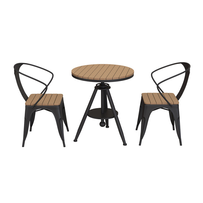 Modern Round Dining Set 1/2/3/5 Pieces Reclaimed Wood Dining Set for Outdoor