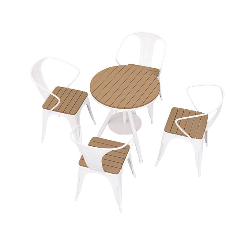 Modern Round Dining Set 1/2/3/5 Pieces Reclaimed Wood Dining Set for Outdoor