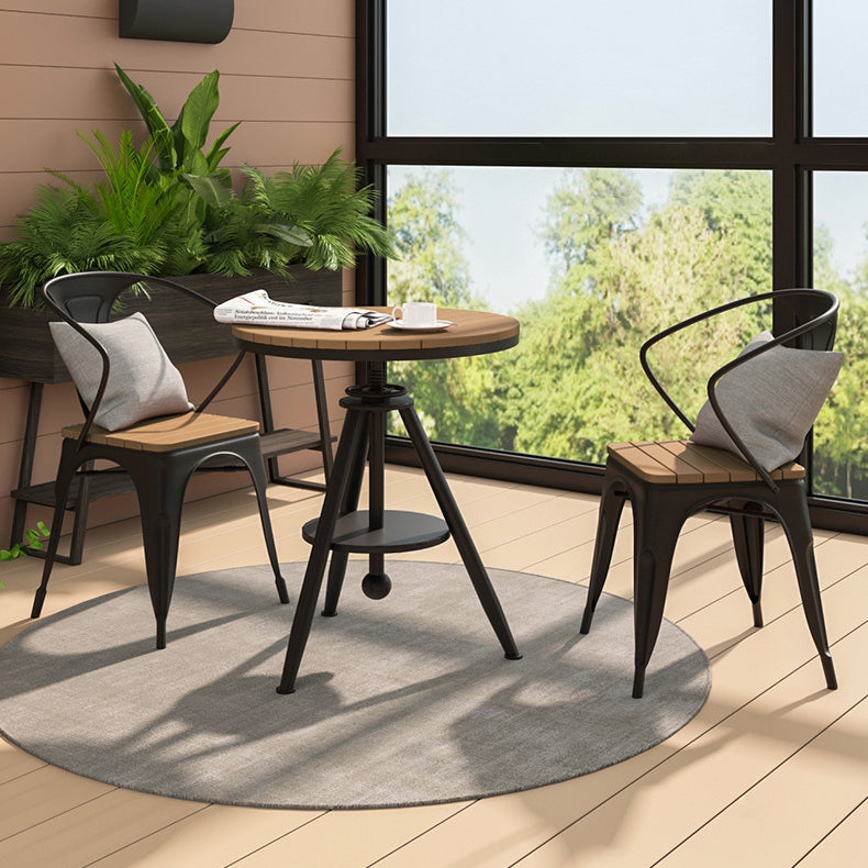 Modern Round Dining Set 1/2/3/5 Pieces Reclaimed Wood Dining Set for Outdoor