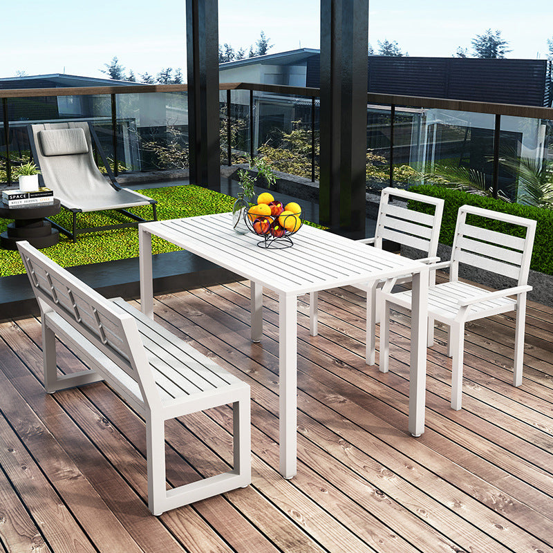 Modern Style 1/2/4 Pieces Rectangular Picnic Table Reclaimed Wood Patio Dining Table