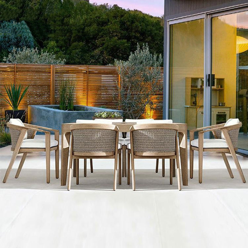 Bohemian Style 1/7 Pieces Dining Table Set Solid Wood Dining Table Set for Outdoor