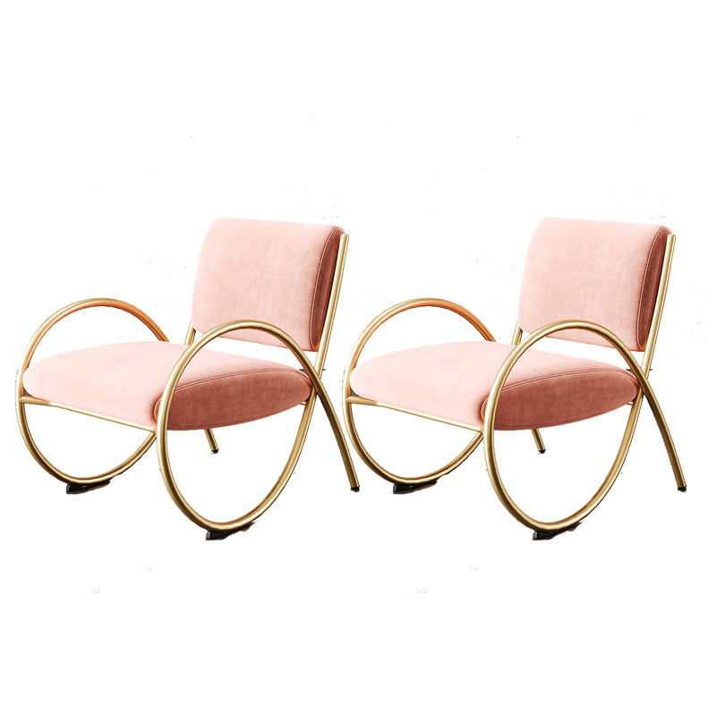 Upholstered Lounge Chair Arms Included Chair with Gold Tone Legs