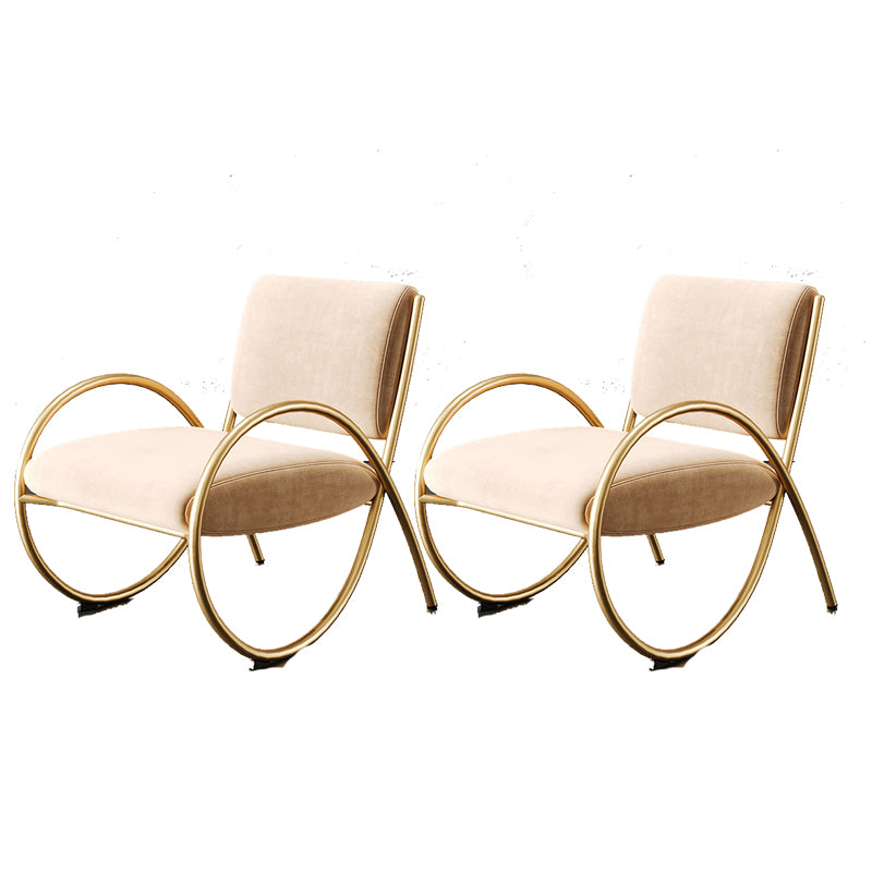 Upholstered Lounge Chair Arms Included Chair with Gold Tone Legs
