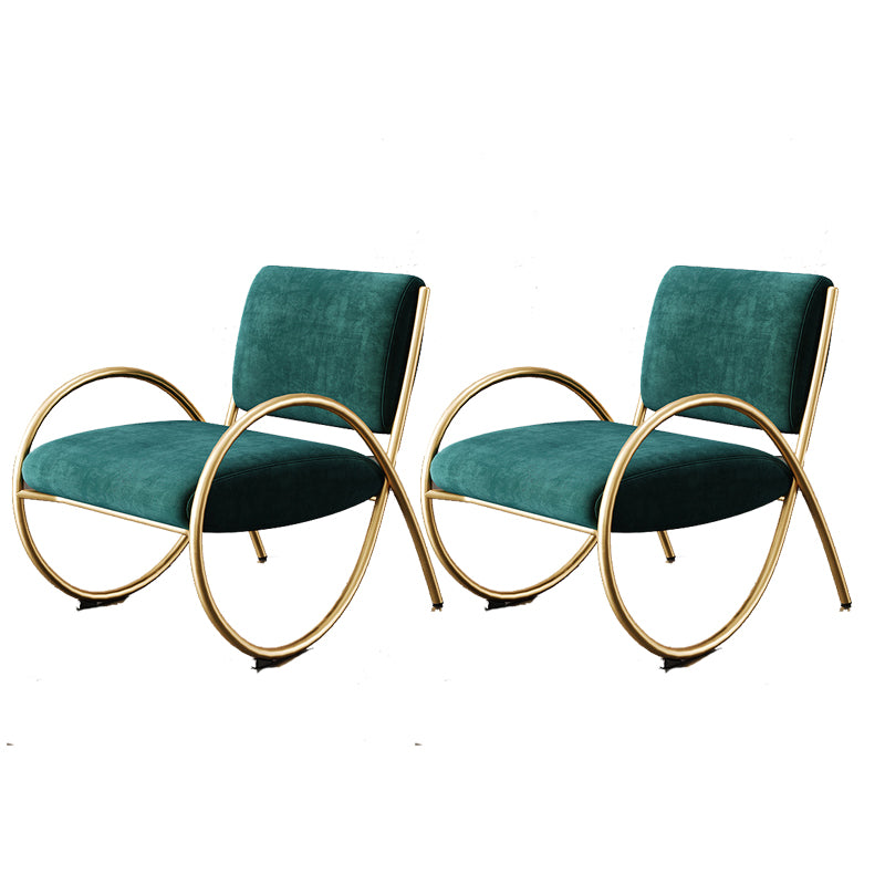 Upholstered Lounge Chair Arms Included Chair with Gold Tone Legs