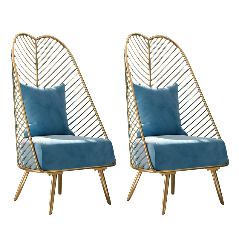Arms Included Egg Chair Living Room Chair with Gold Tone Legs