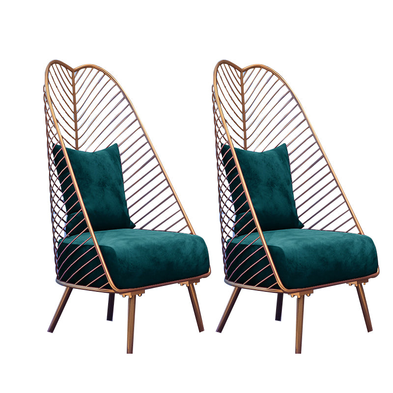 Arms Included Egg Chair Living Room Chair with Gold Tone Legs