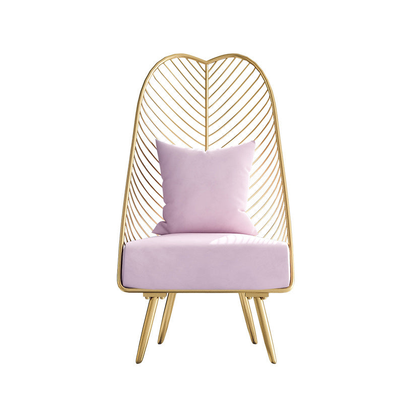 Arms Included Egg Chair Living Room Chair with Gold Tone Legs