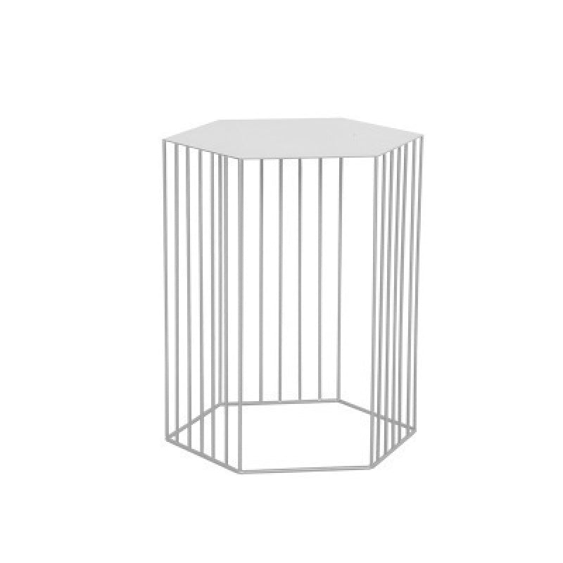 Hexagon Top Side Table Mid-Century Modern Ironcraft Frame End Table
