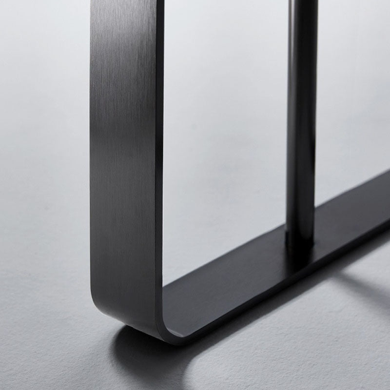 Contemporary Metallic C End Table Round Slate Top Side End Table