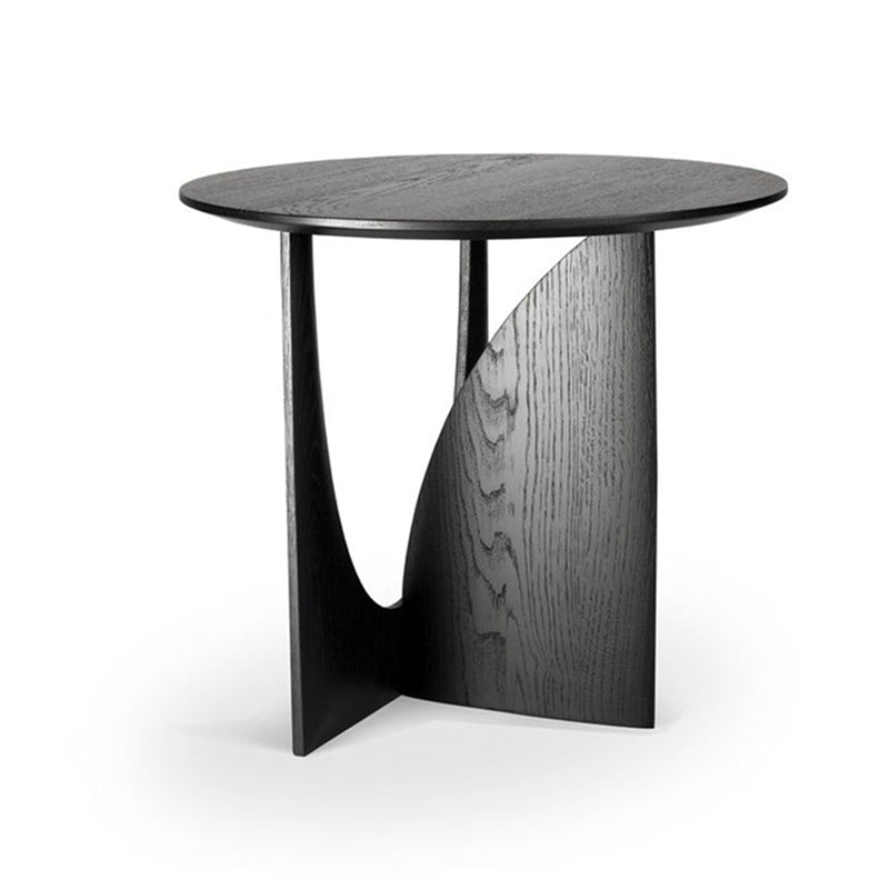 Scandinavian End Table Solid Wood Abstract Round Living Room Side Table