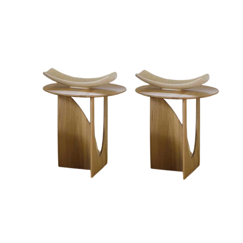 Scandinavian End Table Solid Wood Abstract Round Living Room Side Table