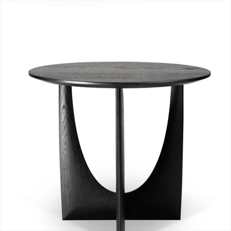 Scandinavian End Table Solid Wood Abstract Round Living Room Side Table