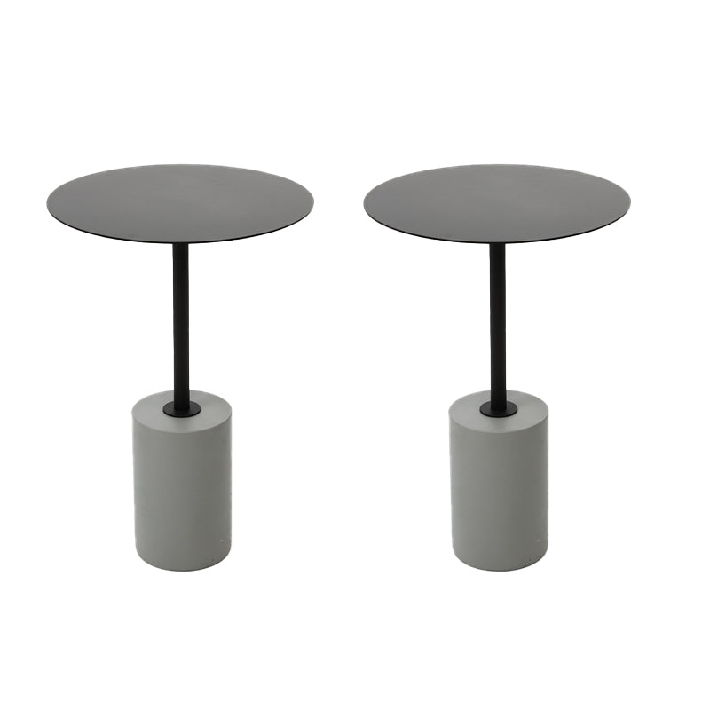 Side Table Metal Pedestal Round Mid-Century Living Room End Table