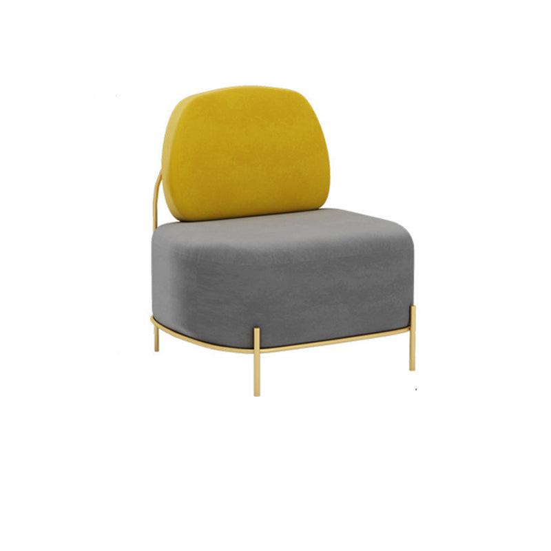 Contemporary Grey Sofa with Golden Frame and Armless Standard Sofa