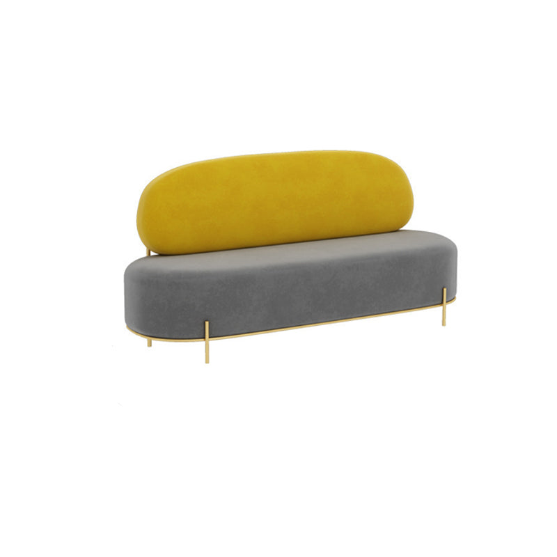 Contemporary Grey Sofa with Golden Frame and Armless Standard Sofa