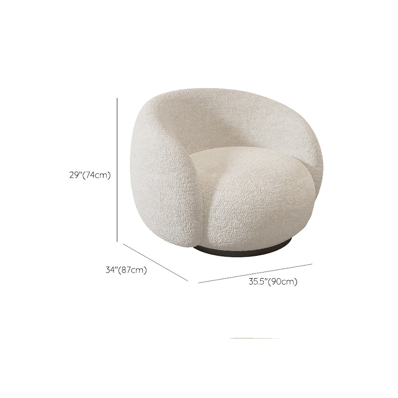 Contemporary White Wool Sofa with Tuxedo Arm and Black Base for Apartment