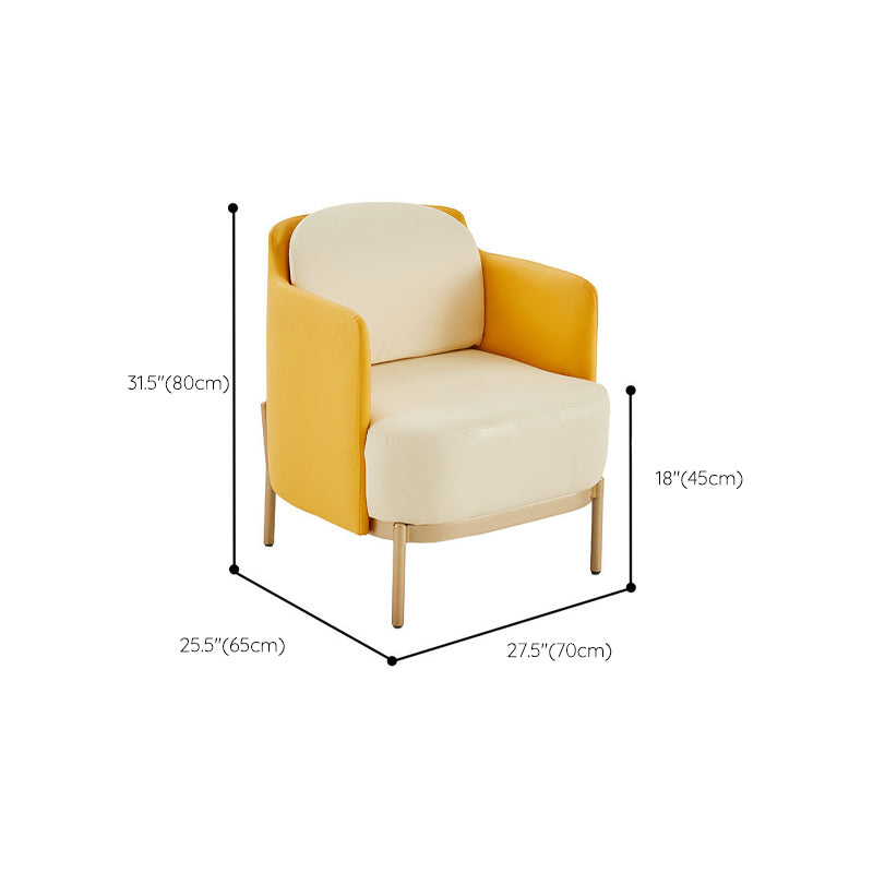 Contemporary Beige Curved Sofa in Genuine Leather with Tight Back