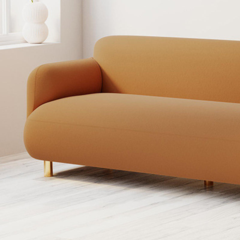 Faux Leather Sofa 27.55" H Recessed Arm Sofa for Living Room