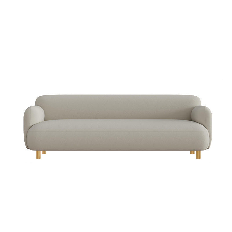 Faux Leather Sofa 27.55" H Recessed Arm Sofa for Living Room