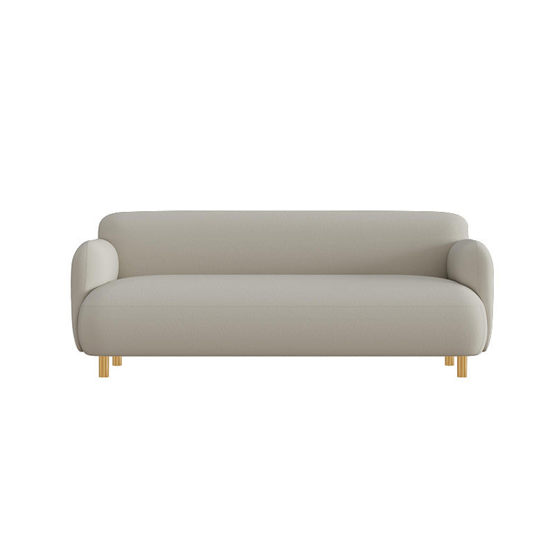 Faux Leather Sofa 27.55" H Recessed Arm Sofa for Living Room