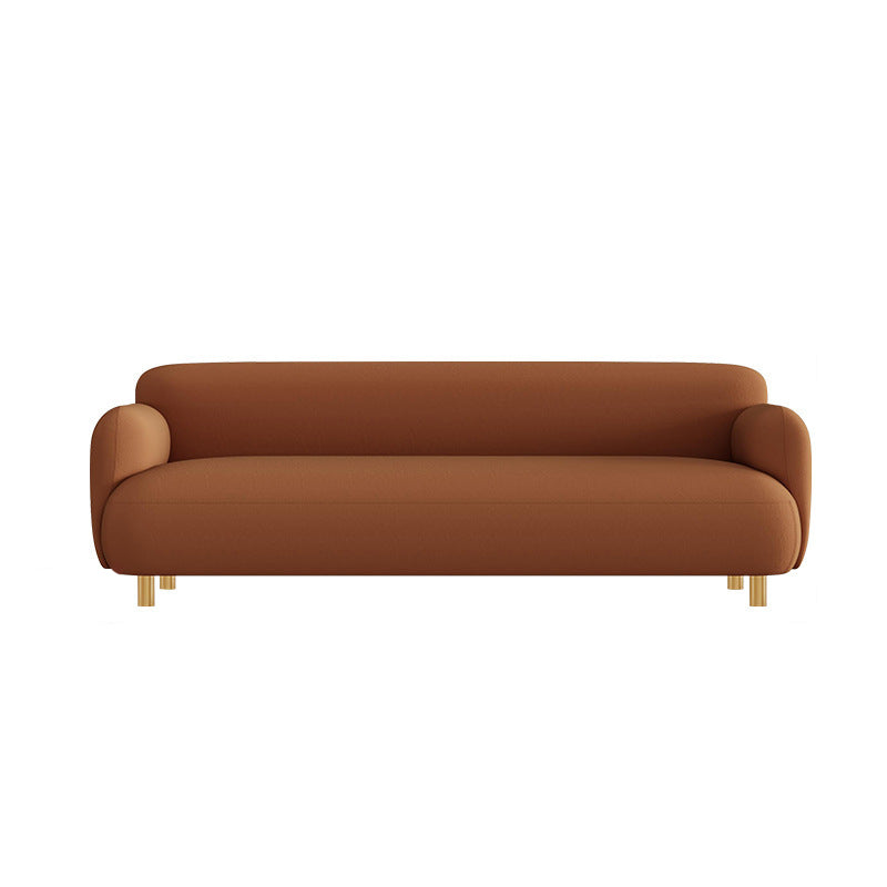 Faux Leather Sofa 27.55" H Recessed Arm Sofa for Living Room