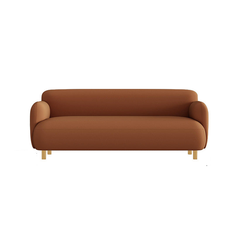Faux Leather Sofa 27.55" H Recessed Arm Sofa for Living Room