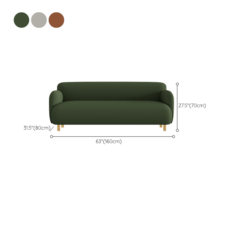 Faux Leather Sofa 27.55" H Recessed Arm Sofa for Living Room