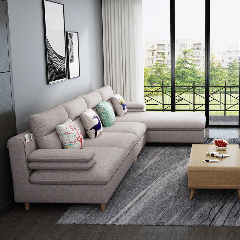 Pillow Top Arm Sectional Modern Linen 4-seat 125.98" Wide Sectional