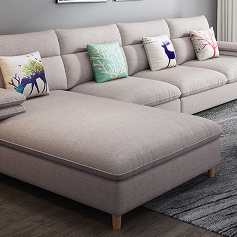 Pillow Top Arm Sectional Modern Linen 4-seat 125.98" Wide Sectional