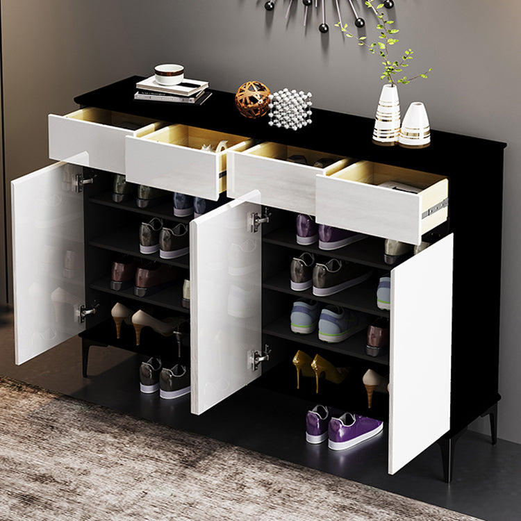 Modern Simple 39.4" Tall Cabinet 2/34 - Drawer Gray and Black Storage Cabinet