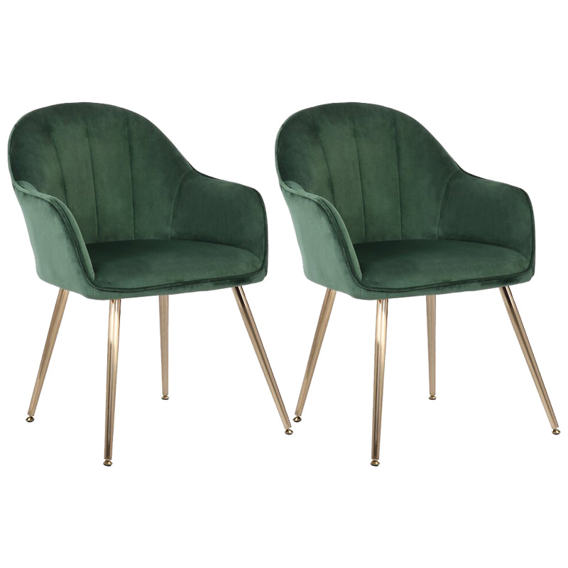 Modern Style Cloth Overturning Armrest Sewn Pillow Back Metal Arm Chair