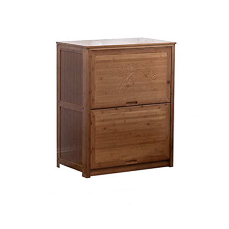 Mid-Century Modern Brown Accent Cabinet with Doors in Solid Wood
