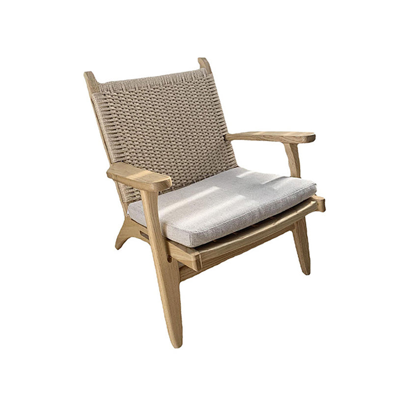 Arms Included Wood Square Arms Woven Back Lounge Accent Chair,30.70" W