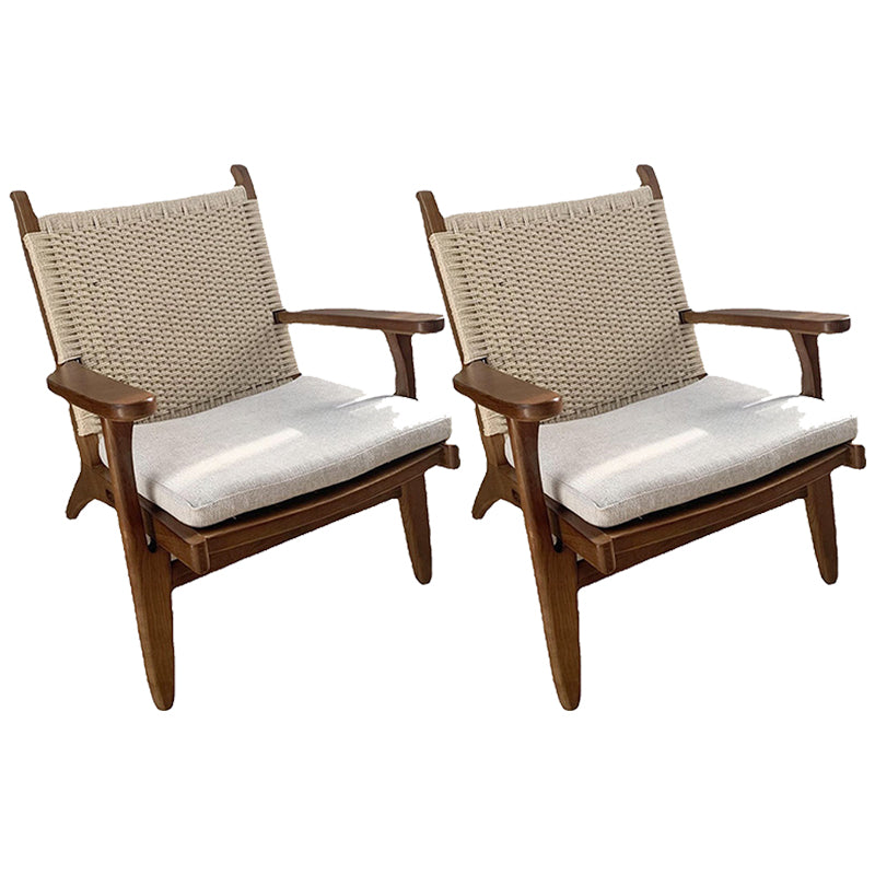 Arms Included Wood Square Arms Woven Back Lounge Accent Chair,30.70" W