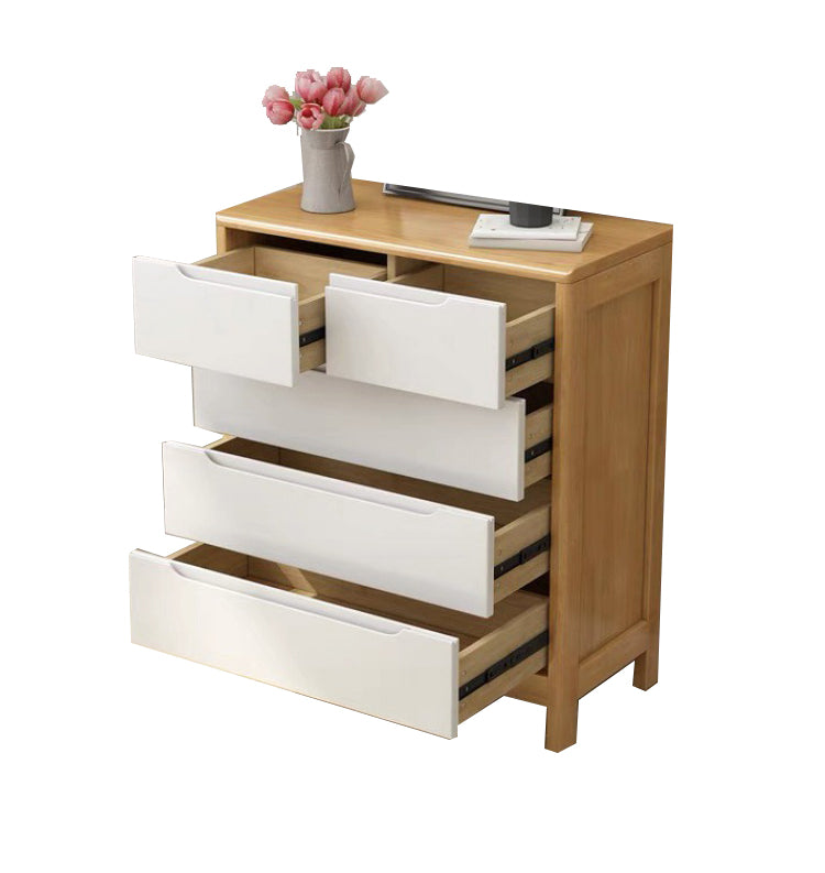 Mid-Century Modern Rectangle Chest with Drawers and Legs in Solid Wood