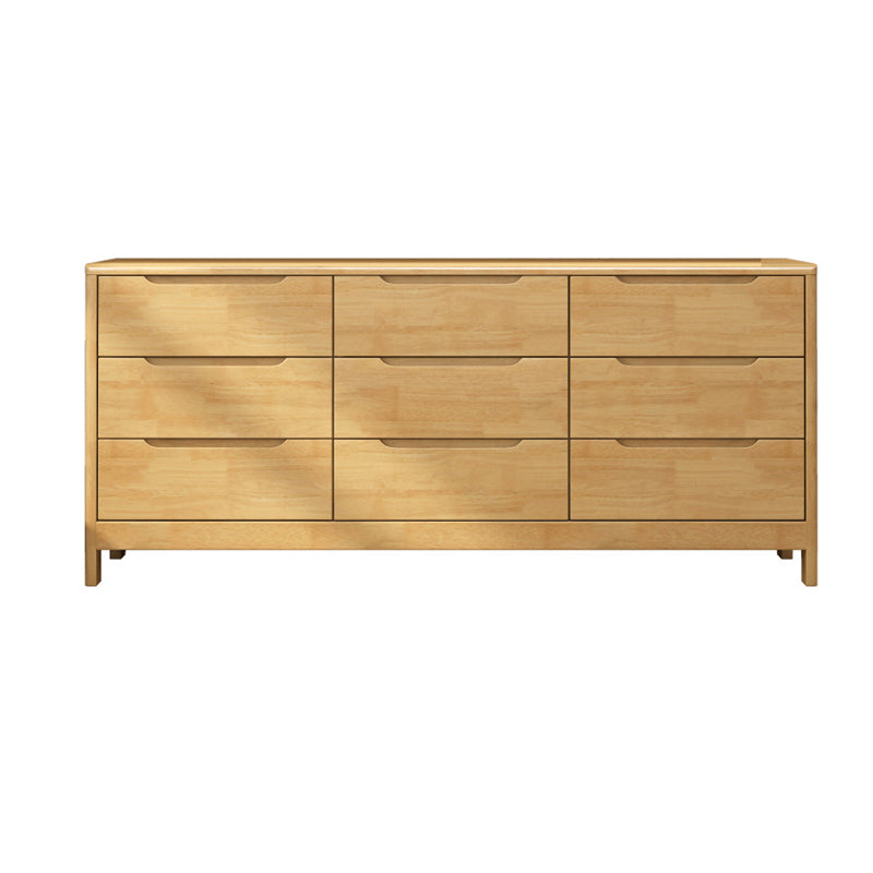 Mid-Century Modern Rectangle Chest with Drawers and Legs in Solid Wood