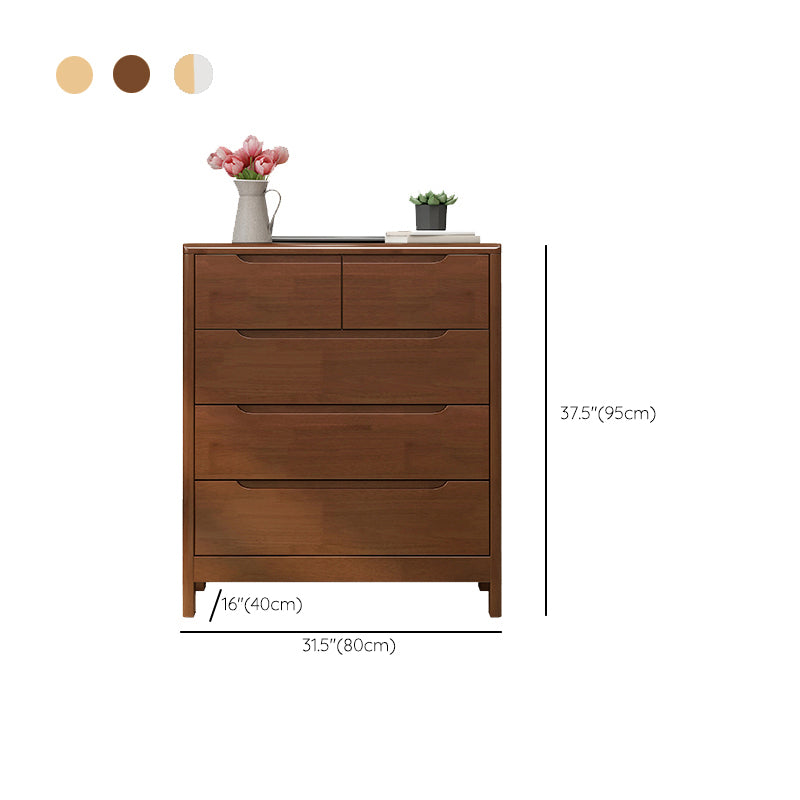 Mid-Century Modern Rectangle Chest with Drawers and Legs in Solid Wood