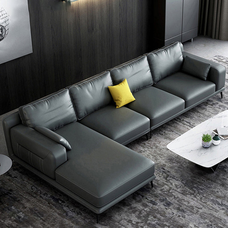 Nordic Pillows Recessed Arm Living Room Faux Leather Stationary Seating