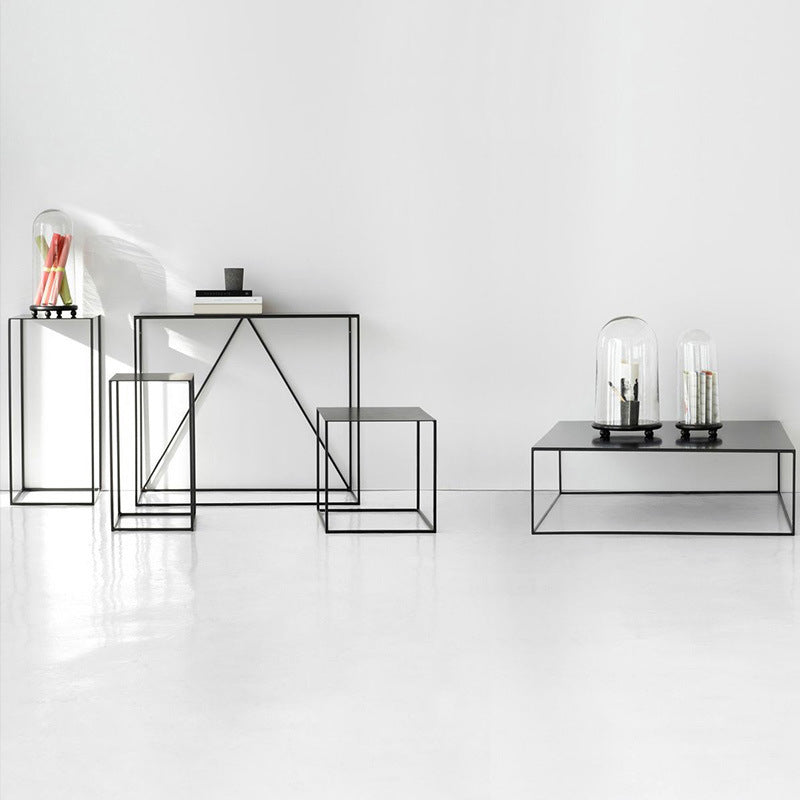 Frame Base Coffee Table Extendable Square Metal Cocktail Table