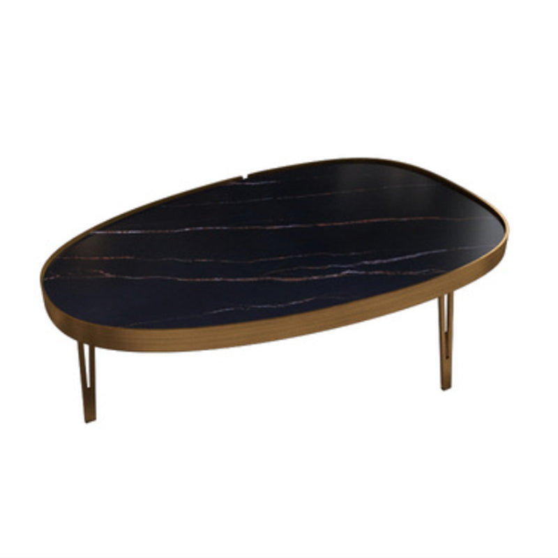 Glam Cocktail Table 3 Legs Faux Stone Oval/Square Coffee Table