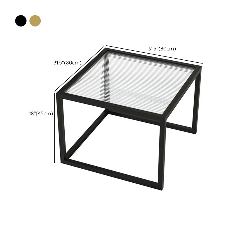 Square Nesting Coffee Table Modern Glass Top Frame Cocktail Table
