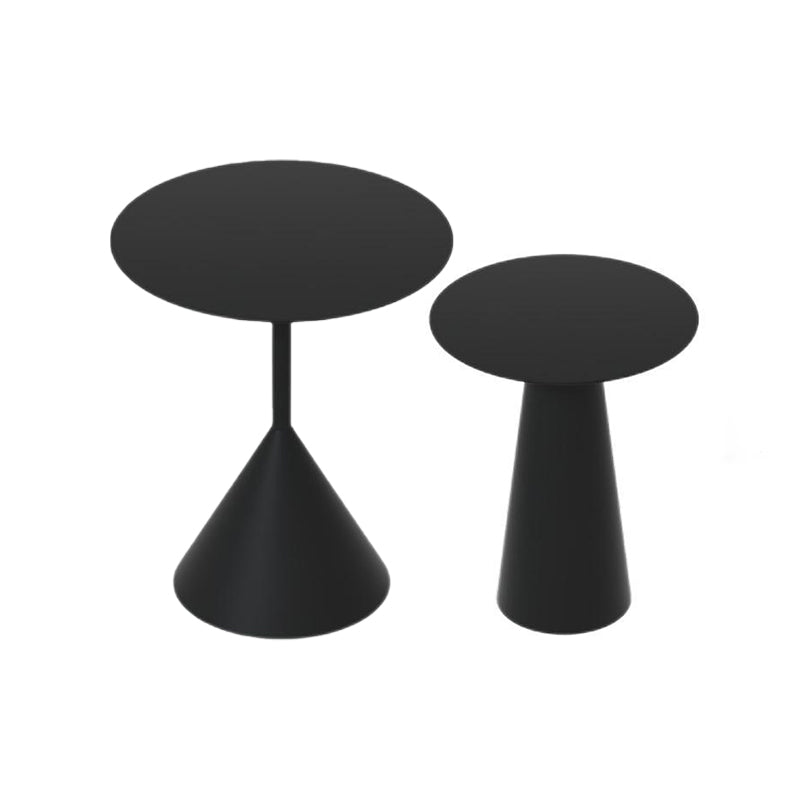 Pedestal Black/White Coffee Table Metal Minimalist Cocktail Table