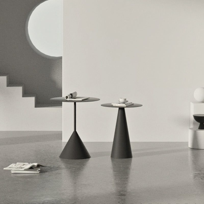 Pedestal Black/White Coffee Table Metal Minimalist Cocktail Table