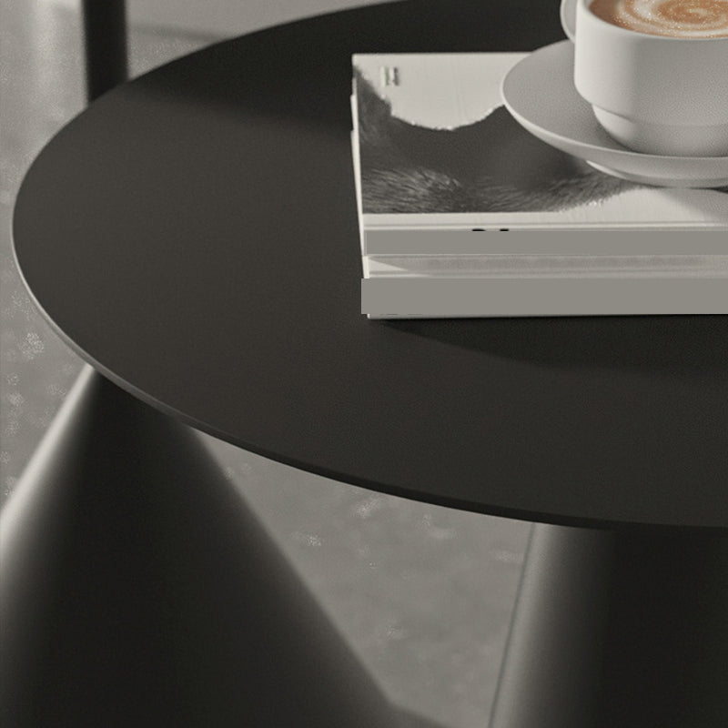 Pedestal Black/White Coffee Table Metal Minimalist Cocktail Table