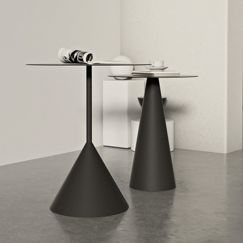 Pedestal Black/White Coffee Table Metal Minimalist Cocktail Table