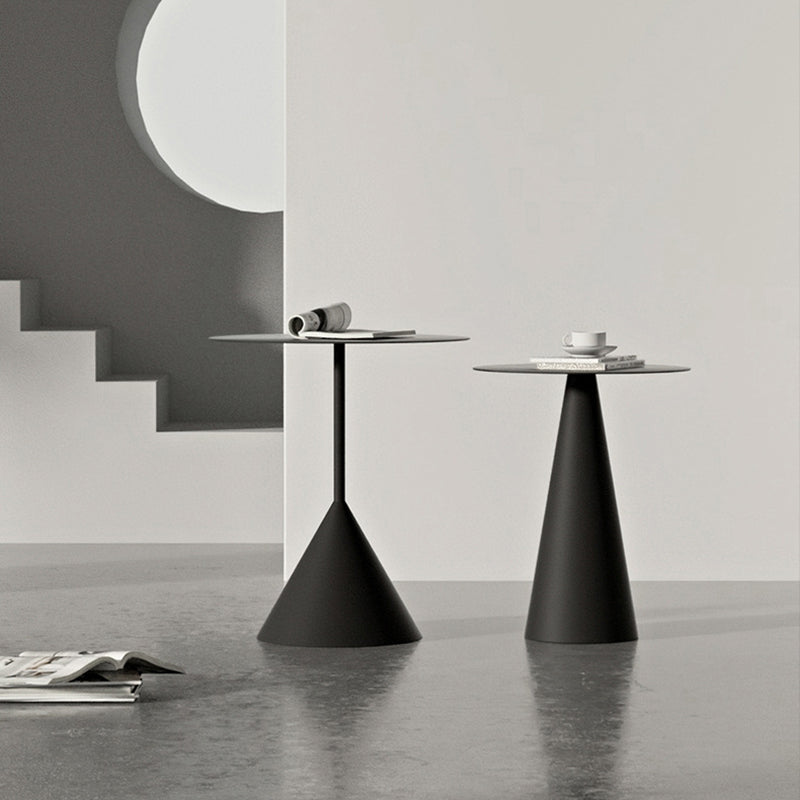 Pedestal Black/White Coffee Table Metal Minimalist Cocktail Table
