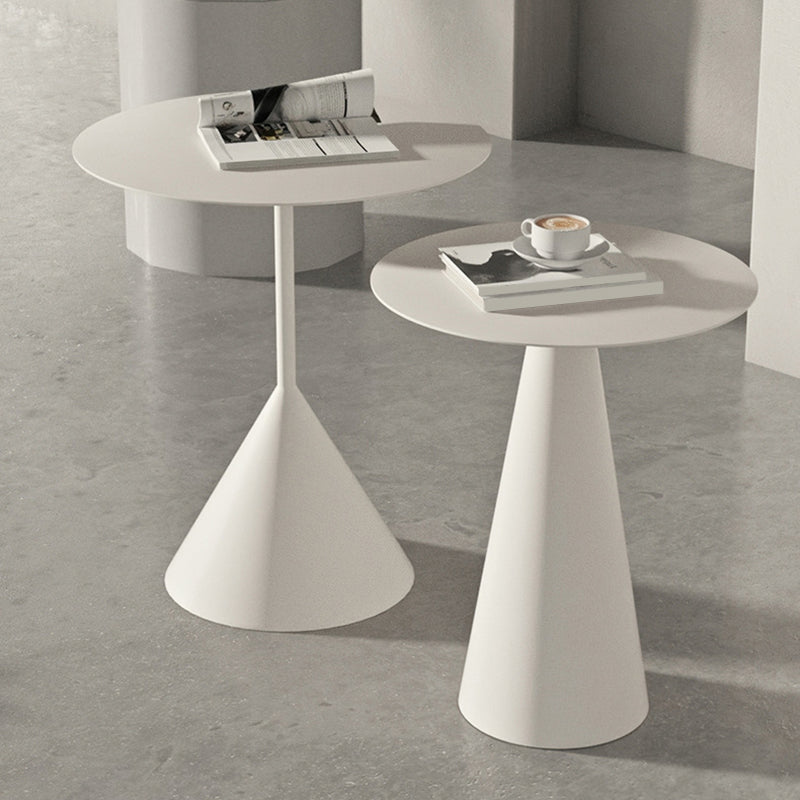 Pedestal Black/White Coffee Table Metal Minimalist Cocktail Table